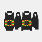 RAYS RASTAFARI FLAG BUTTON + uw teken of tekst Bedankdoosjes (Uitgevouwen)