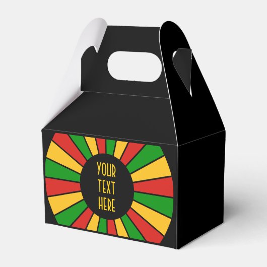 RAYS RASTAFARI FLAG BUTTON + uw teken of tekst Bedankdoosjes (Voorkant Zijde)