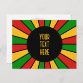 RAYS RASTAFARI FLAG BUTTON + uw teken of tekst Briefkaart (Voorkant / Achterkant)