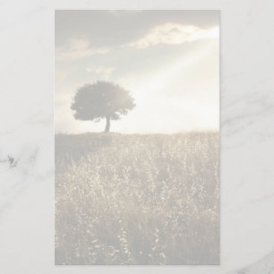 Rays van licht breken door de dramatische hemel briefpapier