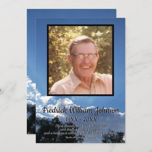 Rays van Storm Clouds Quote Photo Funeral Programma (Voorkant / Achterkant)