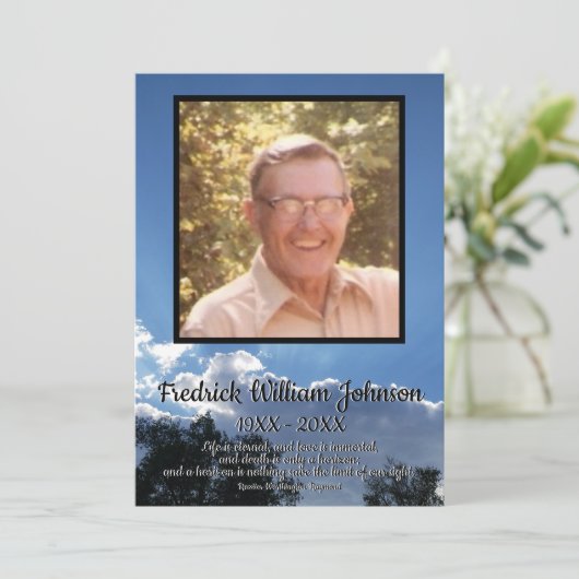 Rays van Storm Clouds Quote Photo Funeral Programma (Staand voorkant)