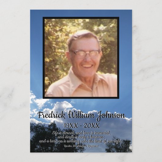 Rays van Storm Clouds Quote Photo Funeral Programma (Voorkant)