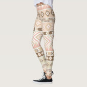 Rayure aztèque tribale beige Legging de sable rose (Gauche)