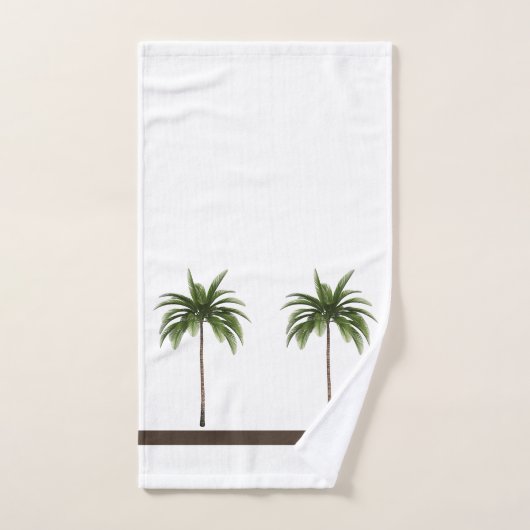 Rayure Brown et palmier vert (Serviette à main)