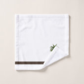 Rayure Brown et palmier vert (Gant de toilette)
