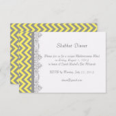 Rayure de Chevron - invitation jaune - insertion (Devant / Derrière)