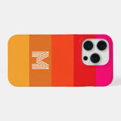 Rayure de coucher de soleil rose orange moderne, m (Verso Horizontal)
