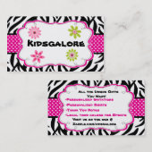 Rayure de zèbre et carte de visite de ruban de (Devant / Derrière)