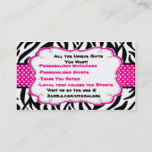 Rayure de zèbre et carte de visite de ruban de (Dos)