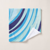 Rayure diagonale bleue (Gant de toilette)