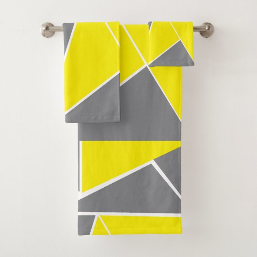 Rayure géométrique Chevron Gris Jaune (En situation)