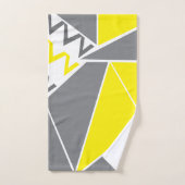 Rayure géométrique Chevron Gris Jaune (Serviette à main)