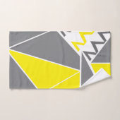 Rayure géométrique Chevron Gris Jaune (Serviette à main)