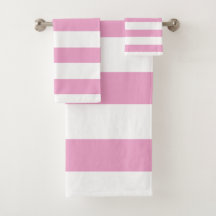 Rayure horizontale de cabane rose clair et blanc