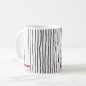 Rayure ivre - verticale. blanc - tasse (Devant gauche)