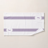 Rayure lilas et blanche de monogramme (Serviette à main)