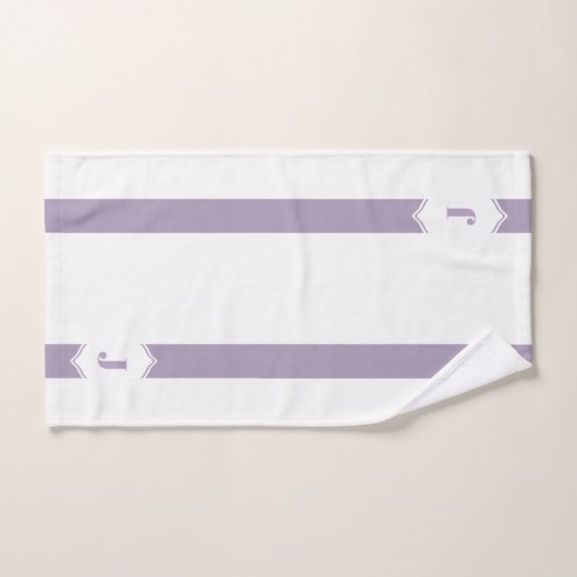 Rayure lilas et blanche de monogramme (Serviette à main)