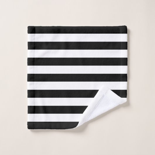 Rayure moderne noir et blanc (Gant de toilette)