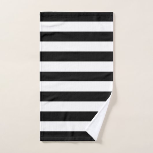 Rayure moderne noir et blanc (Serviette à main)