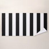 Rayure moderne noir et blanc (Serviette de bain)
