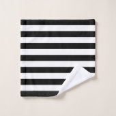 Rayure moderne noir et blanc (Gant de toilette)