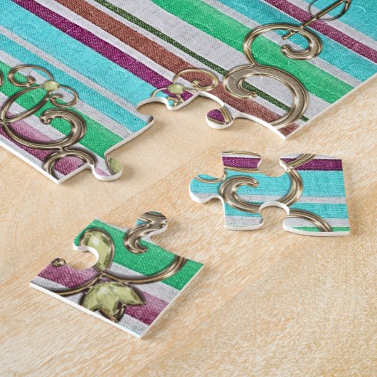 Rayure Monogramme Jigsaw Puzzle Daisy (Côté)