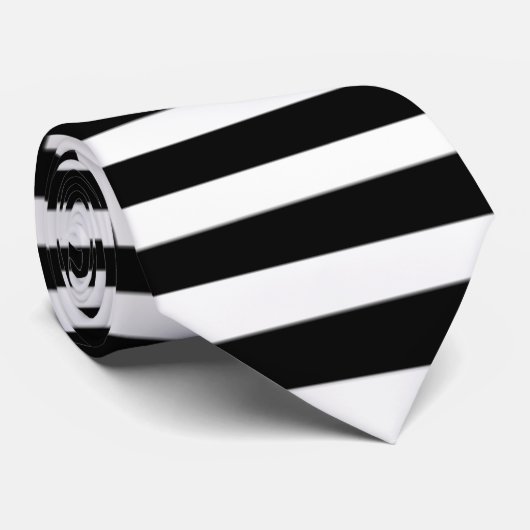 Rayure noire et blanche avec la coutume de cravate (Roulé)