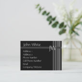 Rayure noire et grise de carte de visite - - (Debout devant)