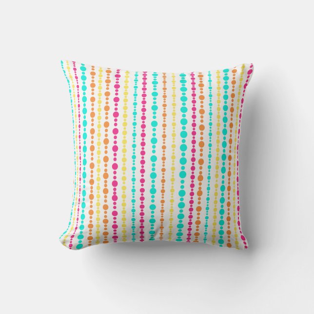 Rayure rose 16" de point d'Aqua" coussin x16 (Recto)