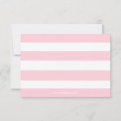 Rayure rose et blanc - Faire-part de naissance 3x5 (Dos)