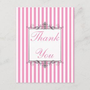 Rayure rose et blanche avec le carte de