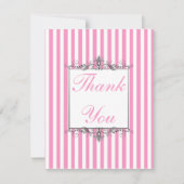 Rayure rose et blanche avec le carte de (Devant)