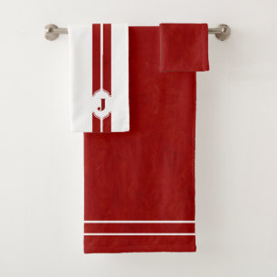 Rayure rouge et blanche de monogramme