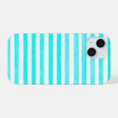 Rayure turquoise et blanc (Verso Horizontal)