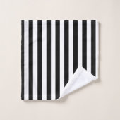 Rayure verticale noire et blanche (Gant de toilette)