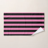 Rayure verticale noire et rose (Serviette à main)