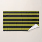 Rayure verticale noire et vert olive (Serviette à main)