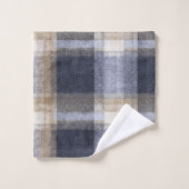 Rayures à Carreaux Crème Bleu (Gant de toilette)
