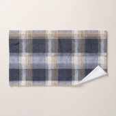Rayures à Carreaux Crème Bleu (Serviette à main)