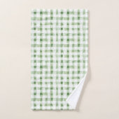 Rayures à carreaux verts blancs (Serviette à main)