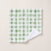 Rayures à carreaux verts blancs (Gant de toilette)