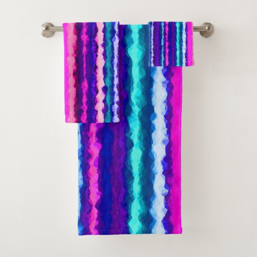 Rayures Abstraites Violettes, Roses et Bleues (En situation)