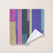 Rayures Abstraites violettes, roses et gris (Gant de toilette)