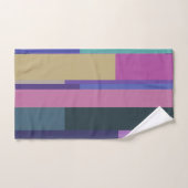 Rayures Abstraites violettes, roses et gris (Serviette à main)