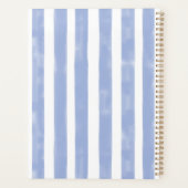 Rayures Aquarelle Bleue Cadre Orange Ondulé (Dos)