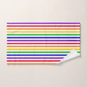 Rayures arc-en-ciel colorées et monogramme (Serviette à main)