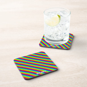 Rayures Arc-en-ciel - Dessous de verre en plastiqu