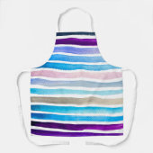 Rayures arc-en-ciel tablier à l'aquarelle mignonne (Recto)