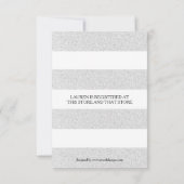 Rayures Argent et Blanc - Invitation de Fête de Fi (Dos)